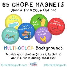 Chore Magnets Set Of 65 Chore Chart Activity Chart Kids Chores Daily Routine Cookie Sheet Chore Chart Job Chart Multi