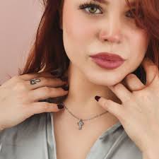 CR/GR10 Rhodium-plated necklace with eight-pointed cross pendant and zircons