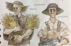 Villagers In Straw Hats Minecraft Minecraft Drawings Minecraft Art Minecraft Fan Art