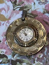 Pendant watch caravelle vintage time piece made in japan. Vintage Caravelle In New Condition 17 Jewel Pendant W Gem