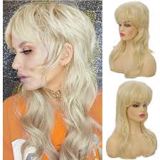 Amazon.com : Dai Cloud Blonde Mullet Wigs for women Shaggy Layered Wig with  Bangs Shoulder Length Soft Natural Wavy Shags Wig 80s Rocker Cosplay Daily  Party Costume Use : Beauty & Personal
