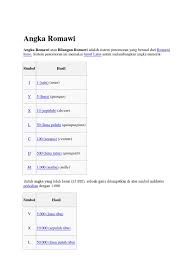 Maybe you would like to learn more about one of these? Angka Romawi