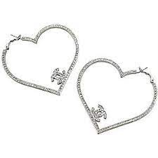 Chanel Large Heart Hoop Earrings Heart Hoop Earrings Earrings Swarovski Crystal Hearts