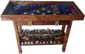 Koa Shadowbox Table Stand Shadow Box Table Shadow Box Coffee Table Military Shadow Box