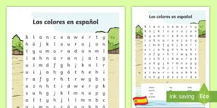 This puzzling new word game combines a word search with a jumble. Spanish Colors Word Search