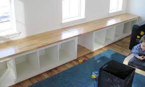 Instead of hanging one or two of them at normal shelf height, i ordered six to create a full wall kitchen storage unit! Anyways Ikea Bench Hack Window Seat Kitchen Ikea Bench Ikea Window Seat