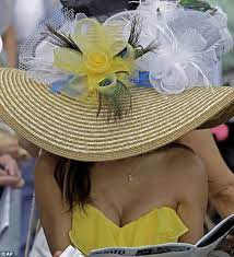 You Can T Rain On Our Fashion Parade Storms Fail To Dampen Spirits Of The Ladies Flocking To Watch I Ll Have Another Win Kentucky Derby Kentucky Derby Hats Kentucky Derby Fashion Derby