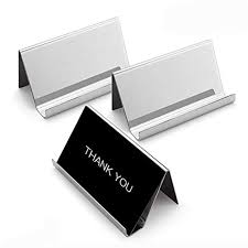 5 out of 5 stars. Sooez Business Card Holders Stand For Desk 3 Pack Office Stainless Steel Business Card Table Top Display Stand Metal Name Card Holder Desktop Collection Rack Organizer Mirror Silver Buy Online In Aruba