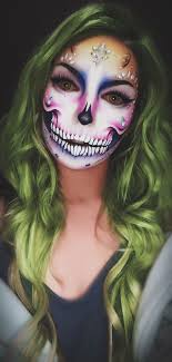 Halloween Make Up Green Hair Halloween Face Makeup Cool Halloween Costumes