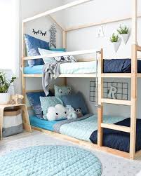 Ikea Kura Bett Umgestalten Hocbed Holz Hellblau Wolken Teppich Kid Room Decor Girl Room Bunk Bed Designs