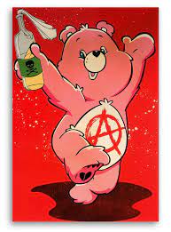 I Don T Care Bear 24 X 36 Inch Trippy Cartoon Trippy Drawings Bear Wallpaper