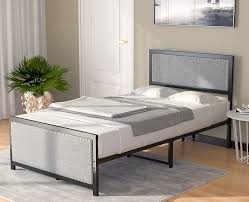 Wanda platform full bed with storage footboard transform your bedroom with this stylish transform your bedroom with this stylish platform bed with cushioned headboard and storage ottoman by zinus. Twin Furniture R Twin Queen Size Metal Platform Bed Frame With Headboard Footboard Stable Steel Slat Support Mattress Foundation Beds Frames Bases Home Urbytus Com
