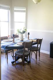 Yellow and gray dining room table from sanna & sania (use google translate) stenciled table from pretty handy girl. What Is Milk Paint Our Painted Dining Room Table Love Renovations