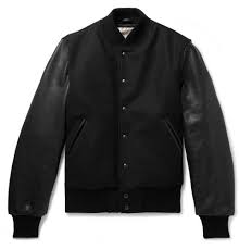 Golden Bear Wool Blend And Leather Bomber Jacket Men Black Golden Bear Leather Bomber Jacket Men Leather Bomber Jacket Leather Jacket Men