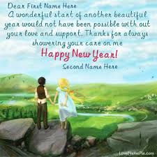 Write Lovers Name On Cute New Year Wishes Card Images And Made Some Ones New Year More Special By New Year Love Messages Love Messages New Year Wishes Messages