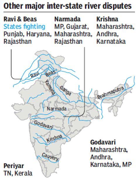 Major Inter-State River Disputes, AI generated