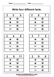 Numbers Fact Family Free Printable Worksheets Worksheetfun