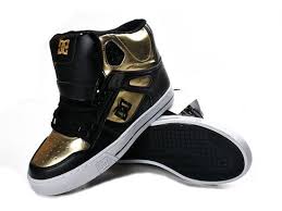 Black And Gold Dc High Tops Dc Shoes Black And Gold Dc Shoes Shoes Black Shoes