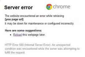 The error code 500 is a general response from the server that something has gone wrong. 500 Internal Server Error Only In Chrome And Ie Link2light