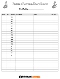 Printable Fantasy Football Draft Board Sheet Fantasy Football Draft Sheet Football Draft Fantasy Football Draft Board