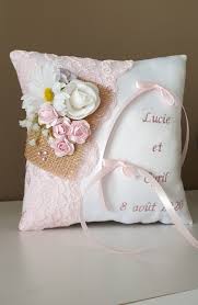 Porte Alliance Champetre Chic En 2020 Dentelle En Toile De Jute Coussin Alliance Mariage Coussin Alliance