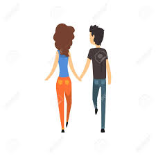 Young Man And Woman Characters Walking Holding Hands Back View Royalty Free Cliparts Vectors And Stock Illustration Image 95066259 So that's why i have added an extract from my upcoming tutorial hands are an essential part of your cartoon character. young man and woman characters walking holding hands back view