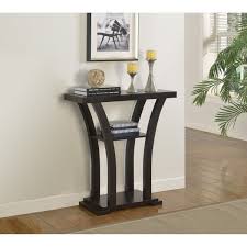 Dark Chocolate Small Pedestal Table Wooden Console Table Wooden Console Pedestal Table