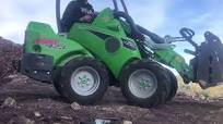 Avant loader 423 steep grade moving crushed rock