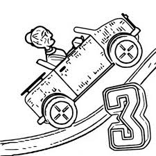 Make a coloring book with motorcycle dune buggy for one click. Coloring Page Hill Climb Racing Grandmother 2