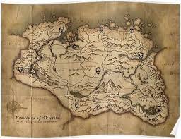 Use the progress tracker to get 100% completion! Skyrim Map Poster By Isch Skyrim Map Map Art Print Elder Scrolls V Skyrim