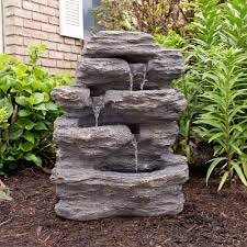 Everything waterfalls has small patio deck ponds & waterfall kits, fish ponds, backyard water features & fountains, faux rocks & garden landscaping ideas. Outdoor Water Fountain With Cascading Waterfall Natural Looking Stone And Soothing Sound For Decor On Lawn Garden And Patio By Pure Garden Walmart Com Walmart Com