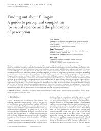 Maybe you would like to learn more about one of these? Pdf Finding Out About Filling In A Guide To Perceptual Completion For Visual Science And The Philosophy Of Perception