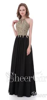 A Line Gold Lace Top Black Long Prom Dresses Formal Dress Apd2453 With Images Prom Dresses Long Prom Dresses With Pockets Evening Dresses Prom