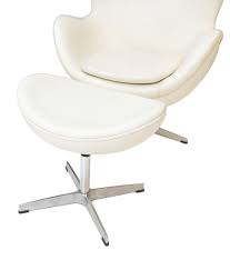 Additionally, leather chairs will be made using only two large pieces of premium hide wrapping the chair. Two White Leather Egg Chairs And Footstool For Sale At 1stdibs