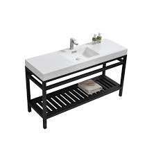 single sink stainless steel console