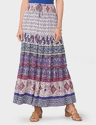 Mixed Print Tiered Peasant Skirt Dressbarn Peasant Skirt Skirts Trending Outfits