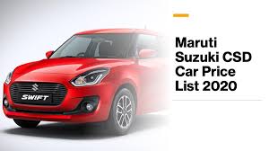 Latest csd price list of maruti suzuki cars in india. Maruti Suzuki Csd Car Price List 2021