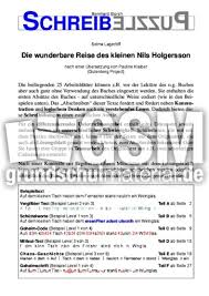 Dank verständnisfragen und übungen zu grammatik, wortschatz und sascha heißt der neue mitschüler in der klasse 8b. Nils Holgersson Textvorlagen Ubungen Schreiben Und Lesen Deutsch Klasse 4 Grundschulmaterial De