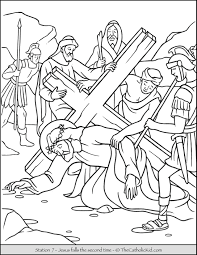 Jesus said, father, forgive them. Stations Of The Cross Catholic Coloring Pages For Kids Thecatholickid Com