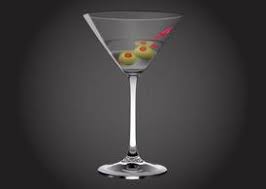 Drinks and alcohol vector graphics of a glass of martini. Kostenlose Martini Glas Vektorillustration Ai Svg Eps