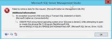 Sql Server Fix Msg 5123 Level 16 Create File Encountered Operating System Error 5 Sql Authority With Pinal Dave