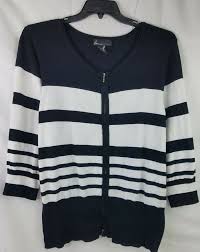 Black And White Striped Cardigan Sweater Lane Bryant Womens Cardigan Sweater Black White Striped V Neck Zip Ribbed 22 24 Lanebryant Cardig In 2020 Women Sweaters Winter Cardigan Sweaters For Women Sweaters