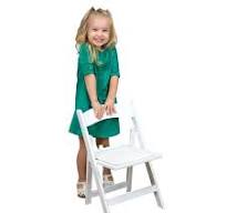 Children's White Resin Folding Chair