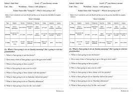 Going To Sara Schedule Worksheet Worksheet Free Esl Printable Worksheets Made By Teachers Worksheets Printable Worksheets Worksheets Free