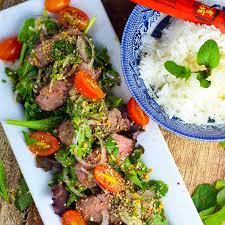 Thai Beef Salad Platingsandpairings Com Thai Beef Salad Beef Salad Beef Recipes