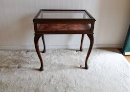 Small Maple And Glass Curio Display Table Table Home Decor Curio