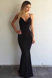 Simple But Elegant Black Chiffon Prom Dress With Straps Simple Black Prom Dress Black Ball Gown Black Mermaid Prom Dress