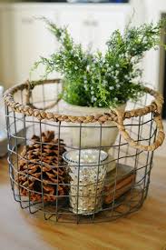 Simple Winter Tabletop Decor Metallicheskie Korziny Dekorativnye Korziny Korziny Iz Provoloki