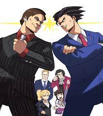 phoenix wright, maya fey, miles edgeworth, saul goodman, kim wexler, and 1  more (ace attorney and 2 more) drawn by tina_fate | Danbooru