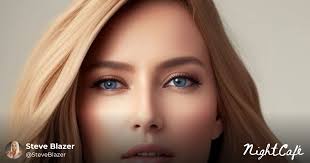 Statuesque Blonde Woman in Bikini Posing by Lake